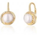 Jwl Luxury Pearls Ylelliset keltaisella kullalla päällystetyt korvakorut aidoilla jokiperloilla JL0768