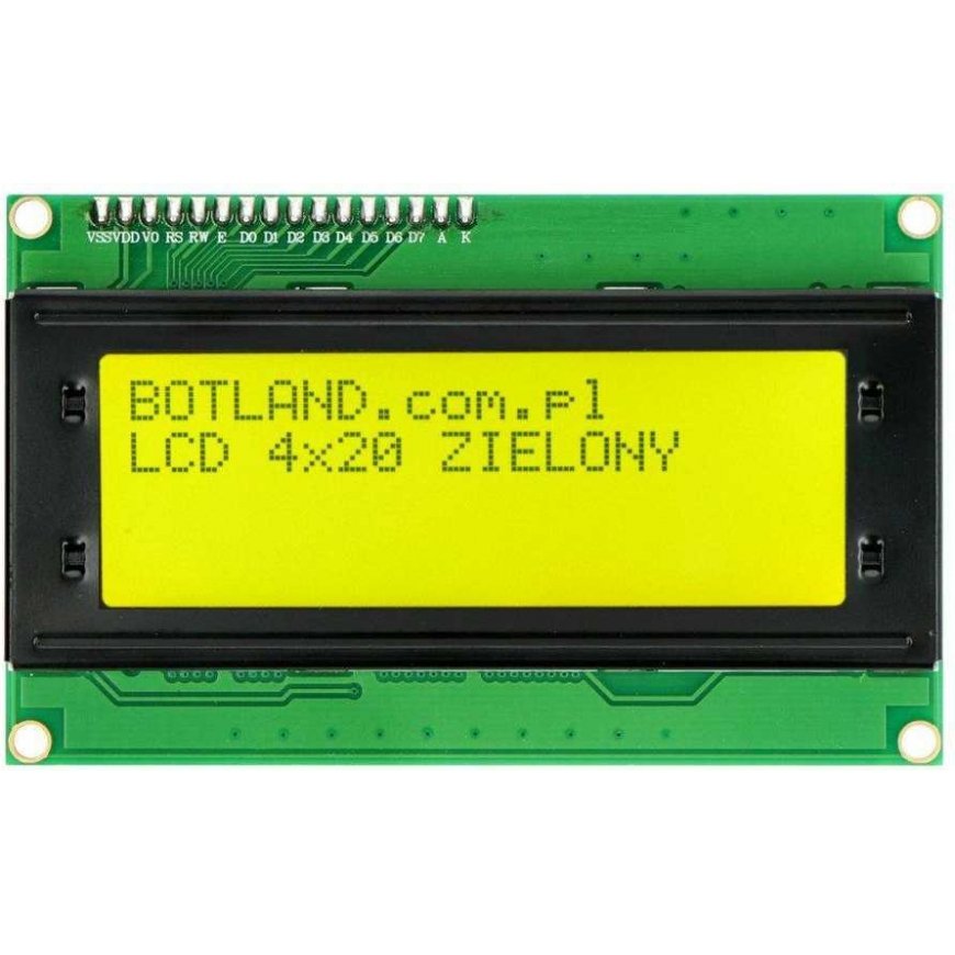 Justpi LCD ekrāns 4x20 zaļo simbolu