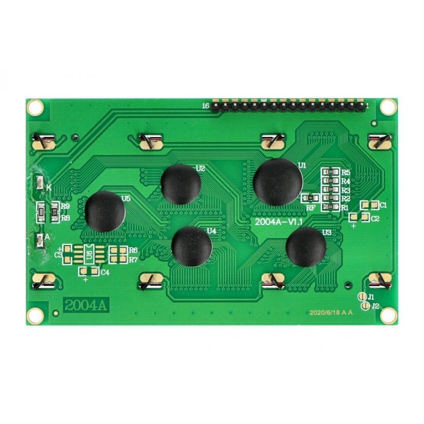 LCD screen 4x20 green characters with connections - justPi – 3