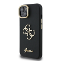 Guess PU Grained 4G Logo Stand Camera Frame dėklas skirtas Apple iPhone 15 juodos spalvos Guess PU Grained 4G Logo Stand Camera Frame dėklas skirtas Apple iPhone 15 juodos spalvos