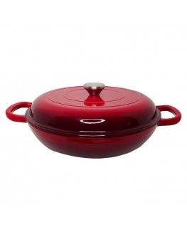 Apaļš emaljēts čuguna katls Zyle ZY030CRKI Ø30 cm, 3,5 l, sarkans