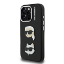 Karl Lagerfeld Grained PU K&CH Heads -kotelo Apple iPhone 16 Pro:lle mustana Karl Lagerfeld Grained PU K&CH Heads -kotelo Apple iPhone 16 Pro:lle mustana