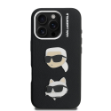 Karl Lagerfeld Grained PU K&CH Heads kate Apple iPhone 16 Pro musta värviga Karl Lagerfeld Grained PU K&CH Heads kate Apple iPhone 16 Pro musta värviga