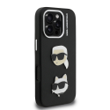Karl Lagerfeld Grained PU K&CH Heads maciņš Apple iPhone 16 Pro melnā krāsā Karl Lagerfeld Grained PU K&CH Heads maciņš Apple iPhone 16 Pro melnā krāsā