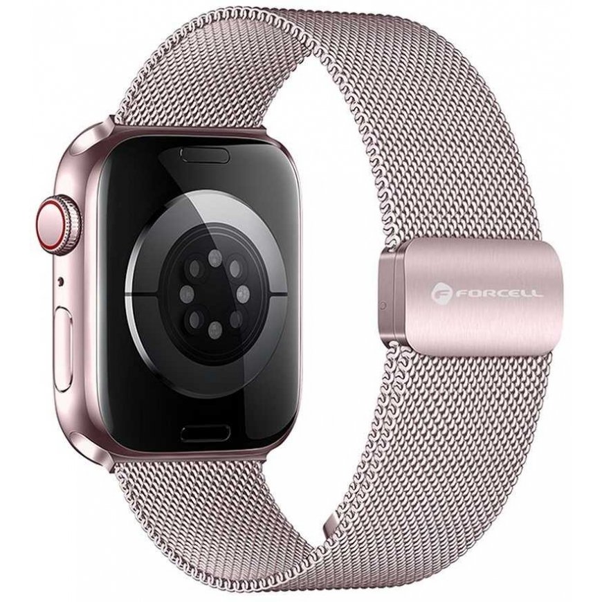 „Apple Watch“ dirželis Forcell F-Design FA14 magnetinis plienas 42 / 44 / 45 / 49 mm rožinis