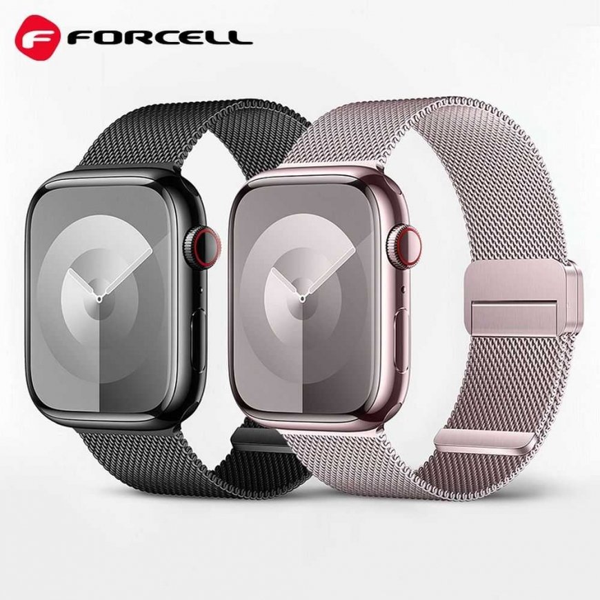 „Apple Watch“ dirželis Forcell F-Design FA14 magnetinis plienas 42 / 44 / 45 / 49 mm rožinis – 4