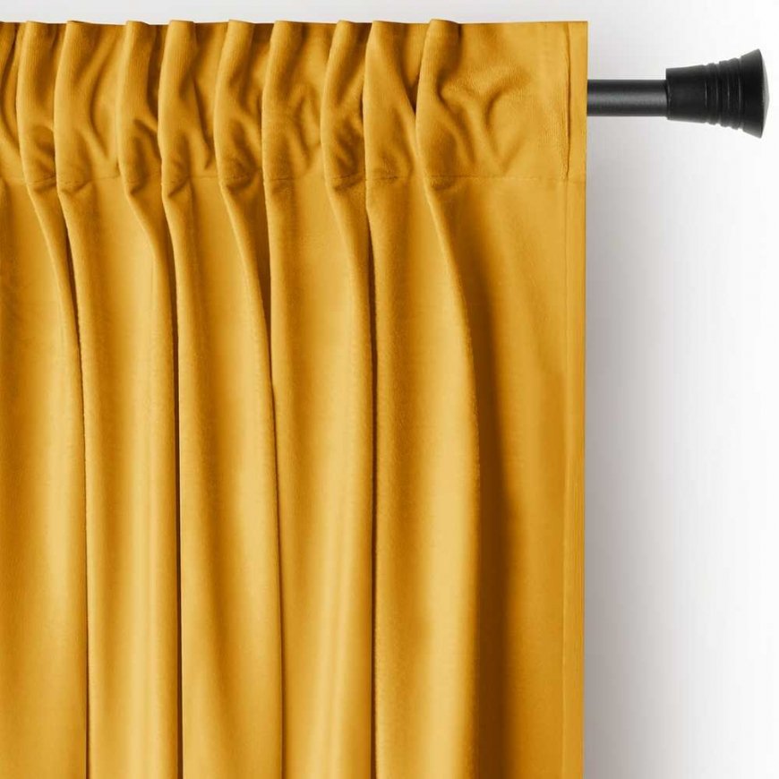 VERHO VELVET värinen sinappityylinen klassinen nauha, materiaalityyppi - tekstiili sametti 140x245 AmeliaHome – 2