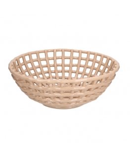 DOMESTIC RITUALS Captured Round basket large sand color 36 x 13 cm
