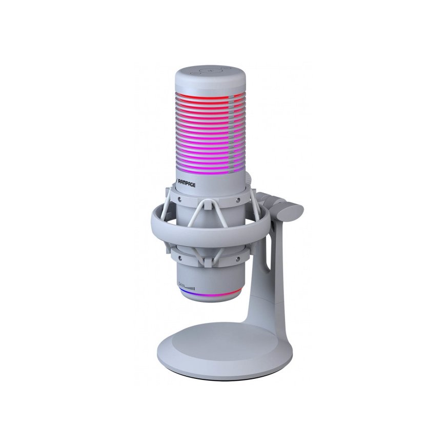 Микрофон Rampage Bemol для игр/подкастов RGB USB-C белый