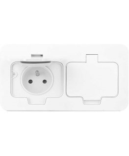 Orno hermetiline kahekordne elektripistik, ristkülikuline, IP55, 2x2P+Z (prantsuse), valge
