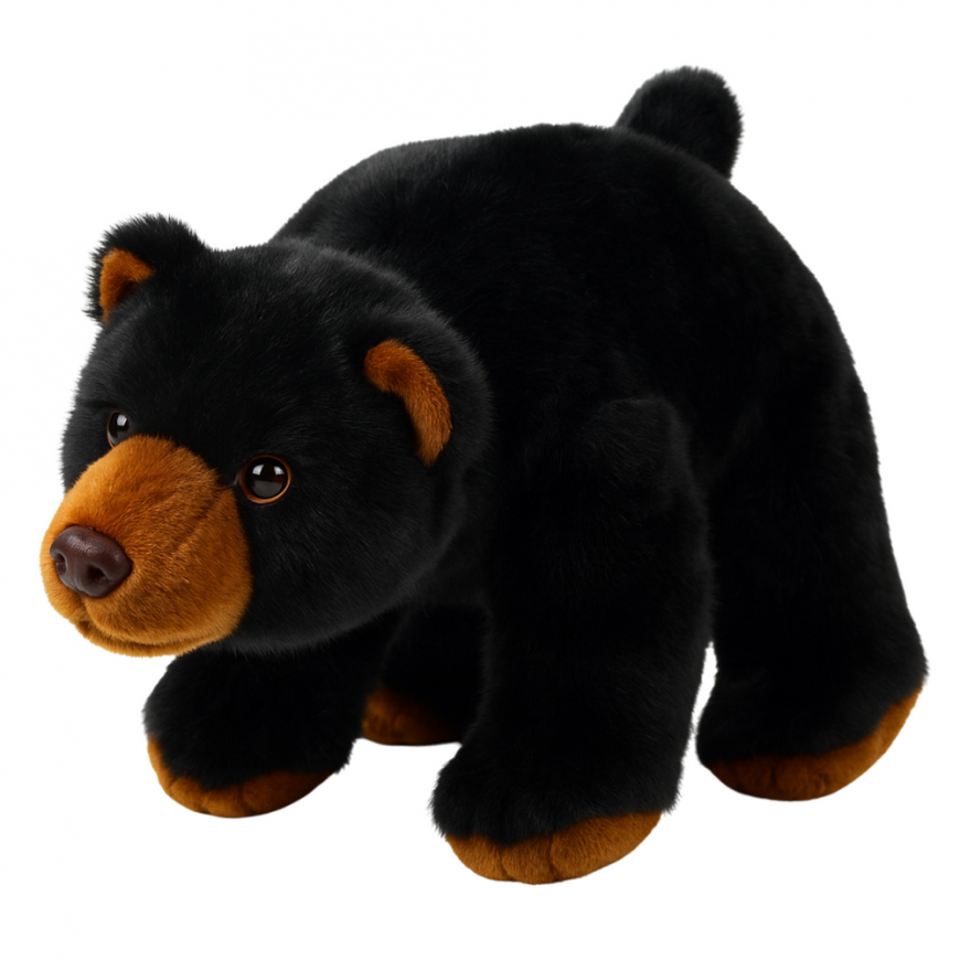 Lean Toys Plush Mascot Toy, Soft Talisman, Black Bear, 28 cm