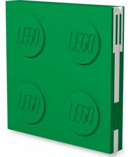 LEGO LEGO Classic kvadrātveida LEGO piezīmju grāmatiņa ar pildspalvu – zaļa 52443