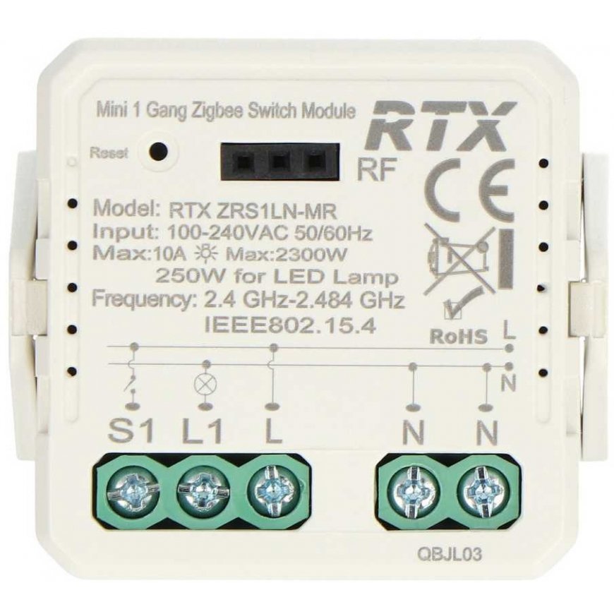 Tuya – ühe kanali mini relee 10A – ZigBee – Android / iOS rakendus – RTX ZRS1LN-MR – 2