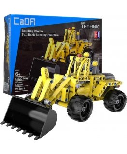 CaDA Technic ehitusklotside laadija 25 cm Suur buldozer Ehitustransport, millel on tagasikäik