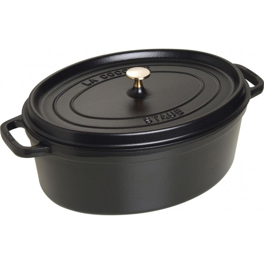 STAUB LA COCOTTE Cast Iron Oval Pot 8 ltr, Black