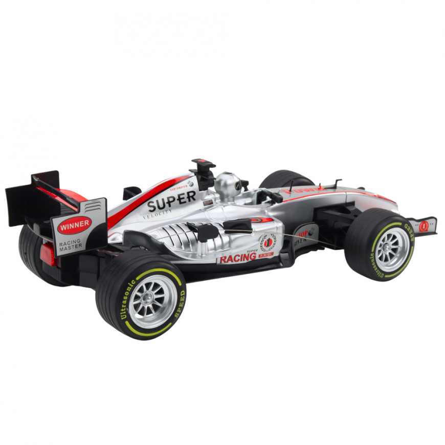 Lean Toys Remote Control RC Racing Car Steering Lights and Sounds 1:12 Silver – 3
