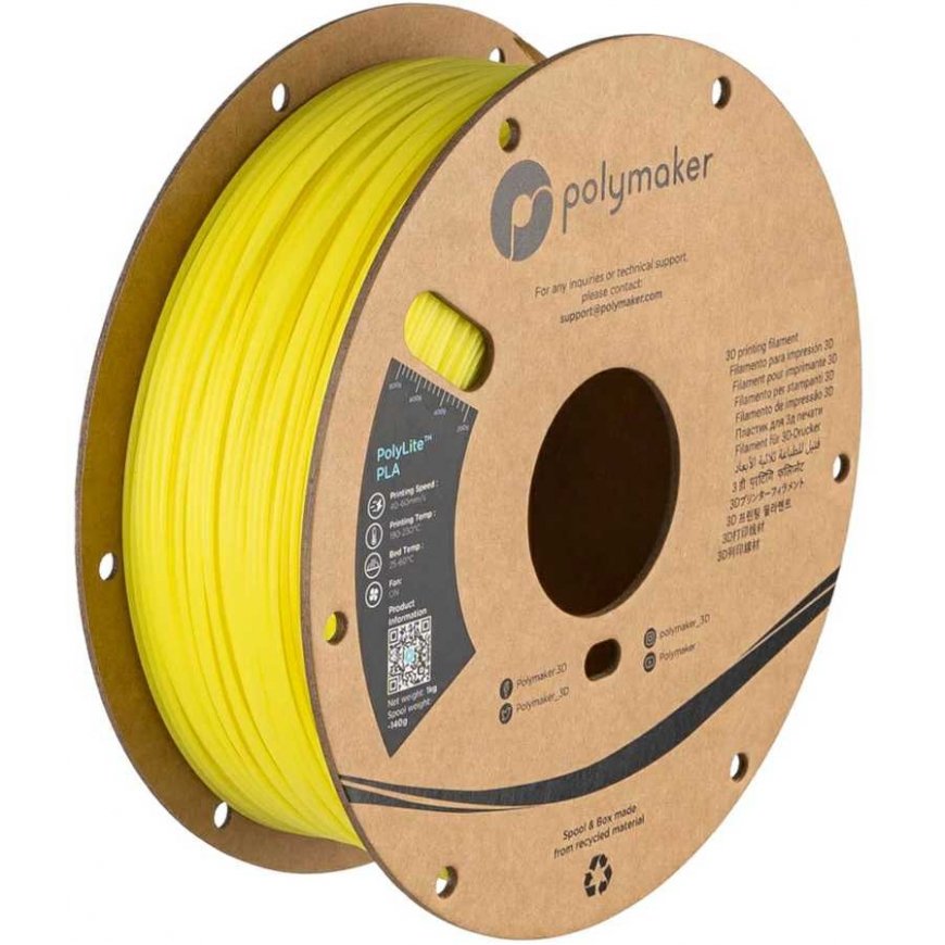Polymaker Filaments Polimaker PolyLite Spīdīgs PLA 1.75mm 1kg - Dzeltena