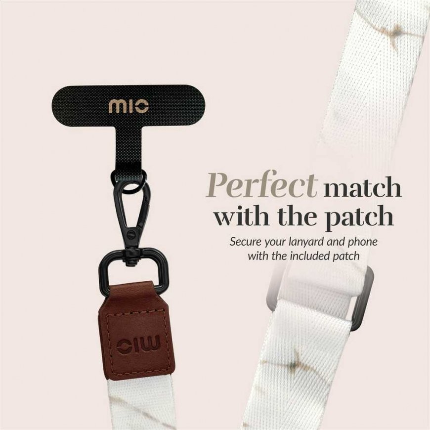 Dėklas MIO Lanyard rihm Valge Marmor – 2