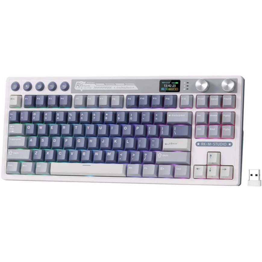 Royal Kludge RK M87 Ocean Blue wireless keyboard | TKL, Hot-swap, Cream switches, US – 5