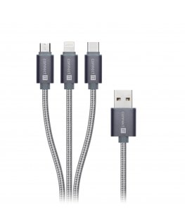 Connect IT CI-1229 USB кабель USB 3.2 Gen 1 (3.1 Gen 1) 1,2 m USB A USB C/Micro-USB B/Lightning Серебристый