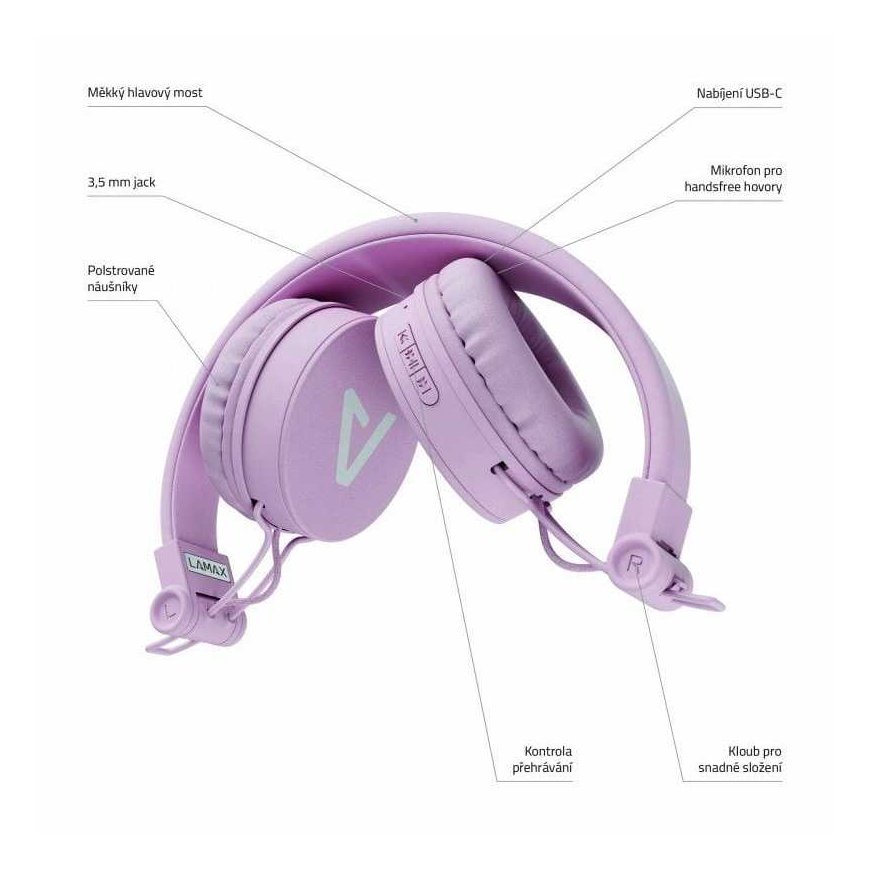LAMAX Beat Blaze2 kõrvaklapid, USB-C – roosa – 4