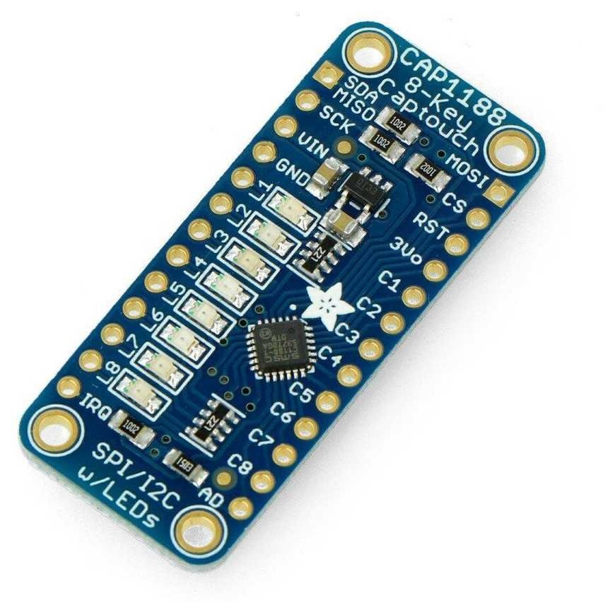 CAP1188 I2C / SPI сенсорный модуль, 8 кнопок, Adafruit 1602