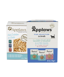 APPLAWS Fish selection multipack in broth - wet cat food - 12x70g