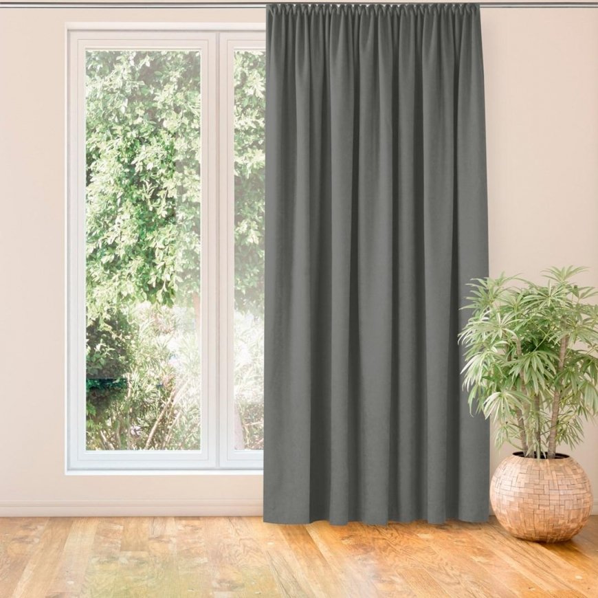 MILANA curtain, gray style, classic, dragon stripe, sheer, 10 cm, chenille, 280x245 HOMEDE – 2