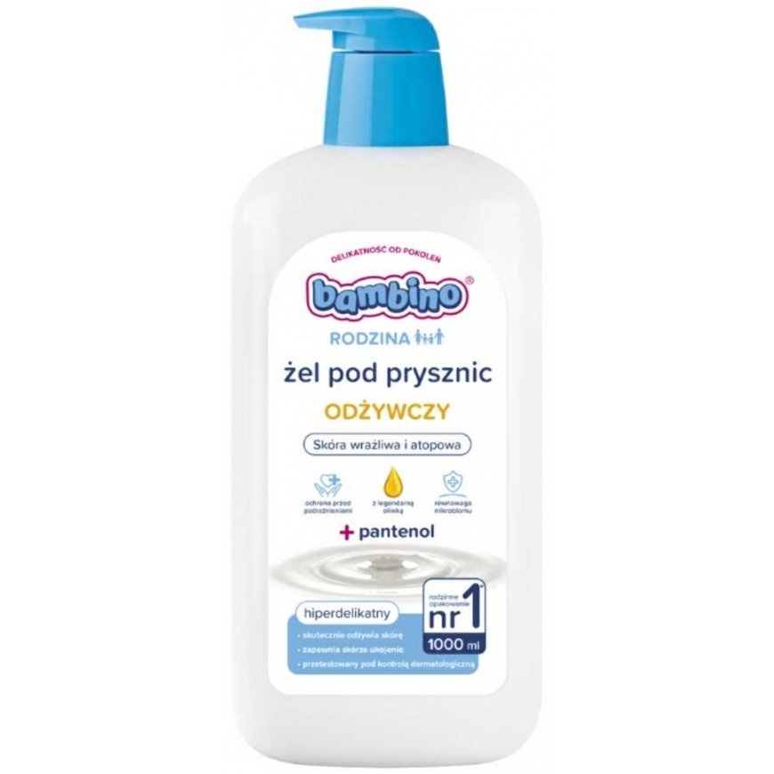 Nivea BAMBINO šeimos hiperdelikati dušo želė su pantenoliu - maitinanti 1000 ml – 2