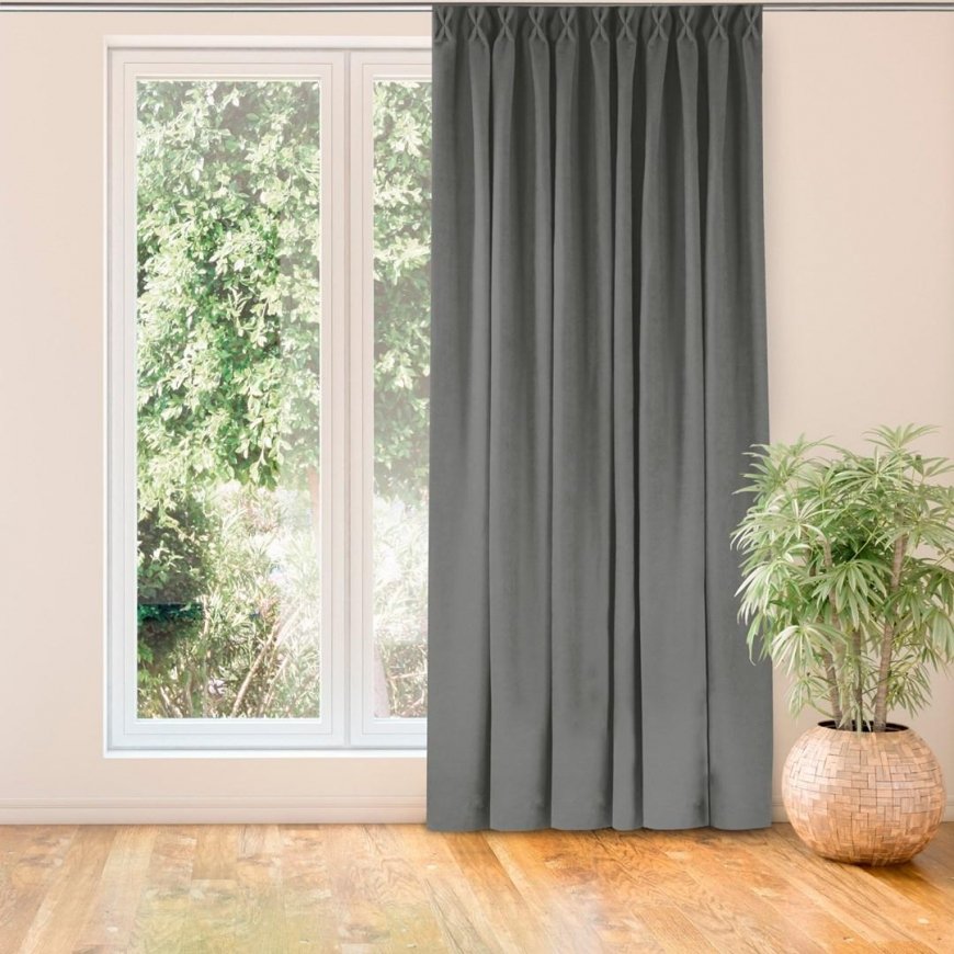 Aizkars MILANA, pelēkā krāsā, klasiskā stilā, elastīgs, 7,5 cm, ar divkāršām krokām, 280x270 HOMEDE – 2