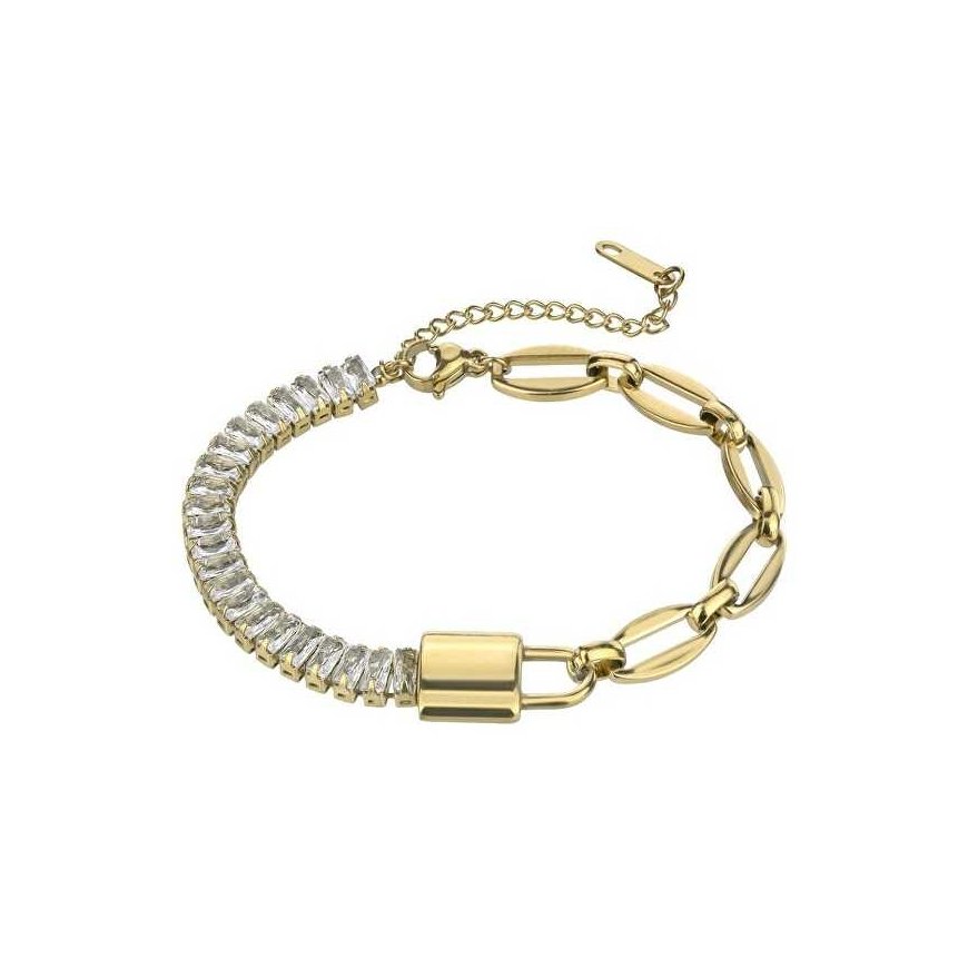 Marc Malone Gold bracelet with zirconia Jacqueline White bracelet MCB24037G