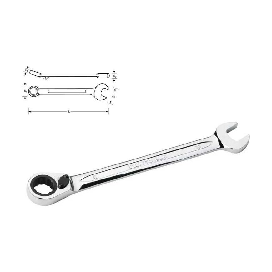 Bahco Combination Ratchet Wrench with Ring 30mm – 3