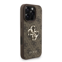 Guess PU 4G Metal Logo Strap dėklas skirtas Apple iPhone 16 Pro rudos spalvos Guess PU 4G Metal Logo Strap dėklas skirtas Apple iPhone 16 Pro rudos spalvos