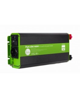 EnerGenie EG-PWC-PS1000-01 strāvas adapteris & pārveidotājs Auto 1000 W Melns, Zaļš