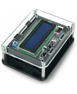 Arduino Uno case with LCD keyboard shield v1.1 - black and transparent