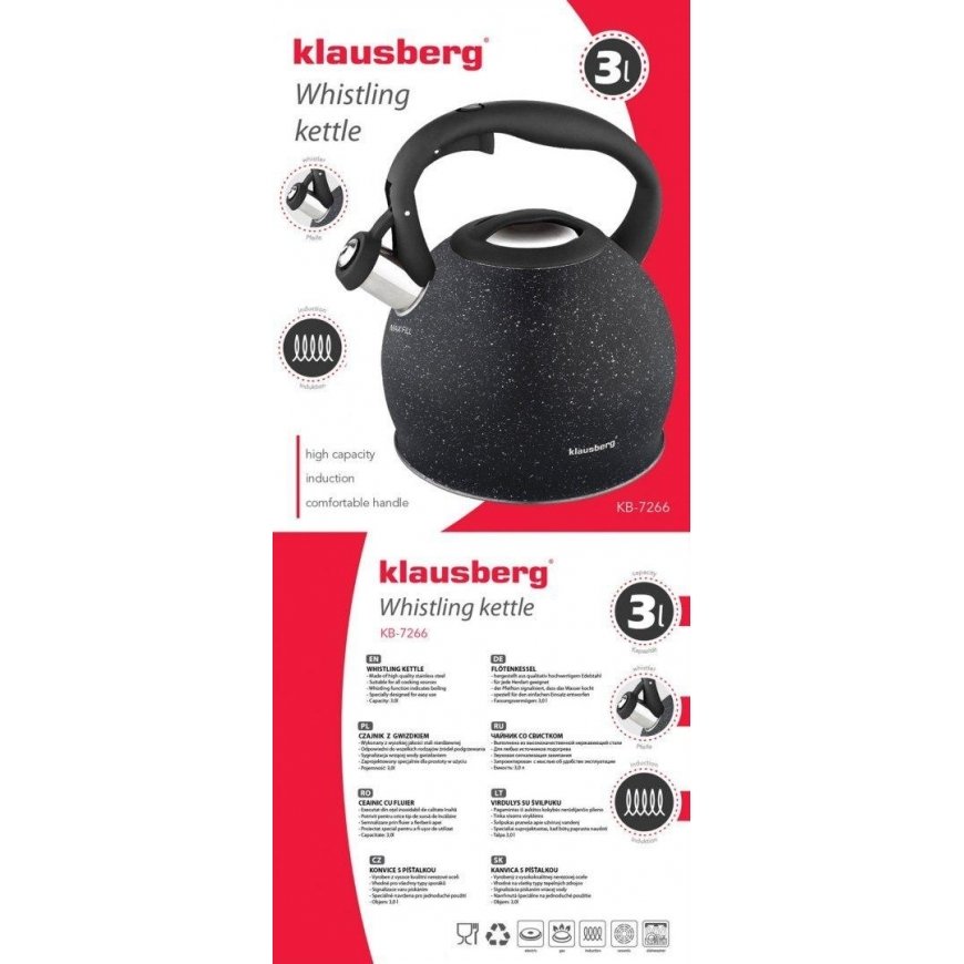 Klausberg Virdulys su švilpuku KB-7266, 3,0L – 2