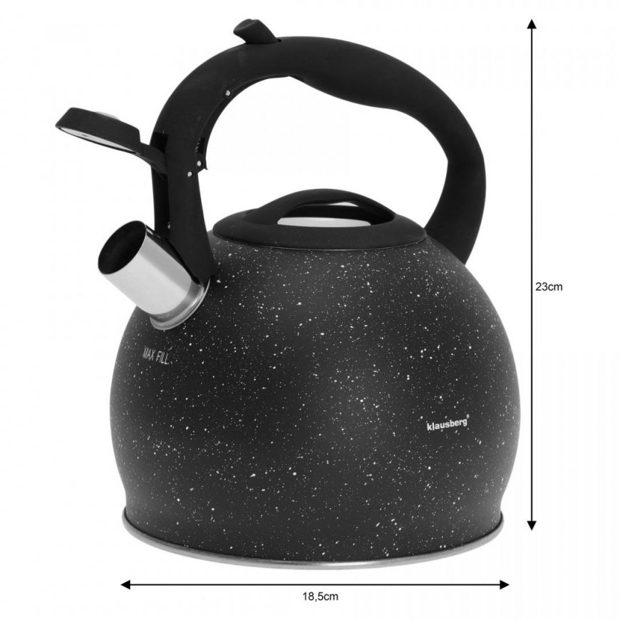 Klausberg Ūdens tējkanna ar svilpuku KB-7266, 3,0L – 5