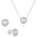 Brilio Silver Brilio Sidabrinis Charming silver jewelry set with opals SET225W (earrings, pendant) Brilio Silver Brilio Sidabrinis Charming silver jewelry set with opals SET225W (earrings, pendant)