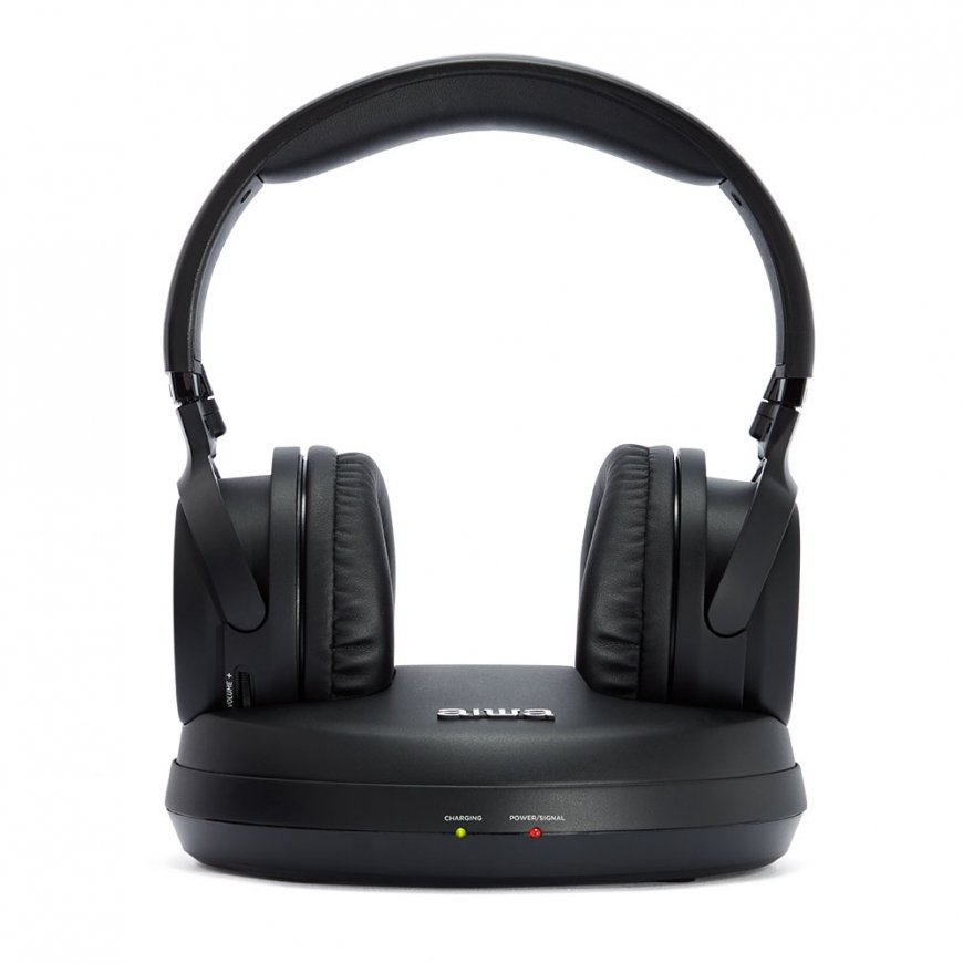 Aiwa WHF-880 headphones/headset Wireless Head-band Music Charging stand Black – 3