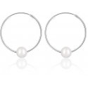 Jwl Luxury Pearls Sidabriniai apskritimo auskarai su tikrais baltais perlais JL0633 Jwl Luxury Pearls Sidabriniai apskritimo auskarai su tikrais baltais perlais JL0633