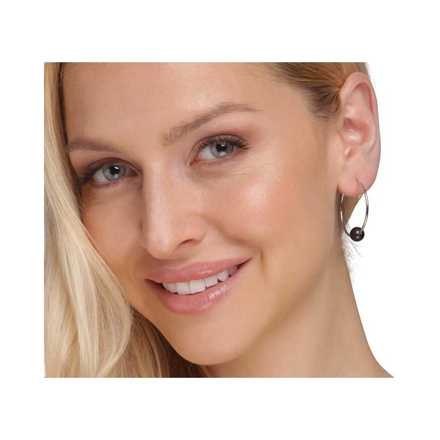 Jwl Luxury Pearls Sidabriniai apskritimo auskarai su tikrais baltais perlais JL0633 – 3