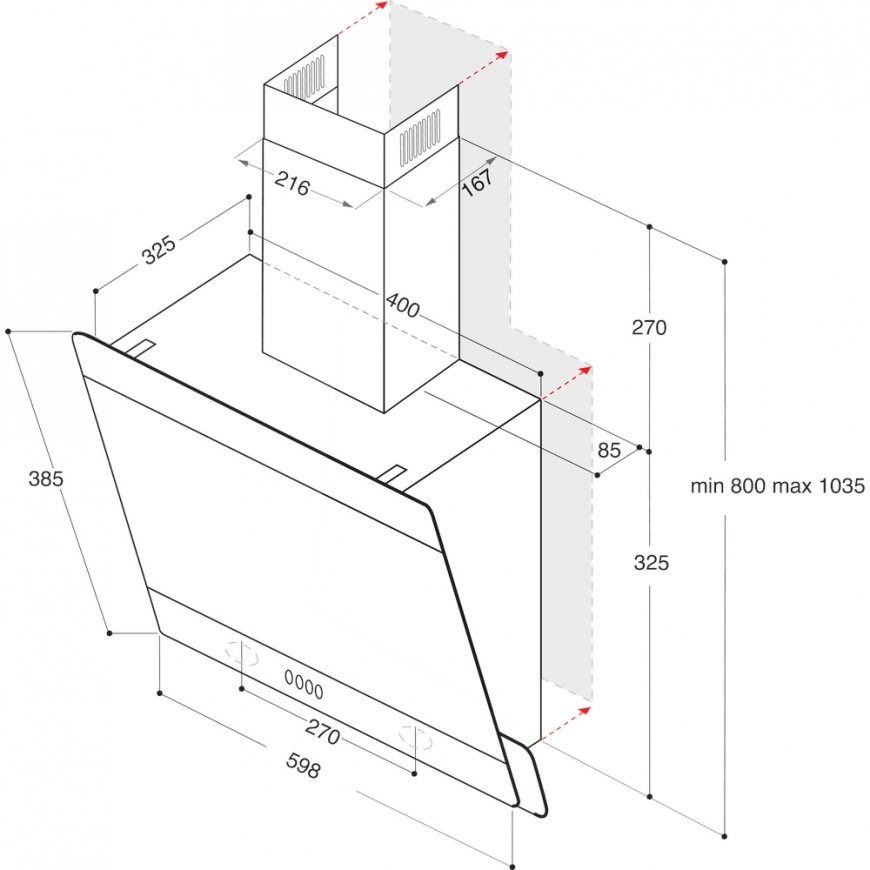 Whirlpool WHVP 65F LM K Wall-mounted Black 375 m³/h – 3