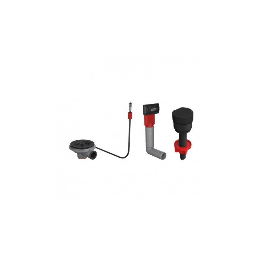 Ventilio accessory set Franke Black, eccentric with elongated overflow cover, matte black – 2