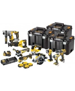 DEWALT Комплект COMBO 18V DCK1012P4T (DCD796, DCF887, DCS565, DCS382, DCS356, DCS334, DCH172, DCG405, DCE088NG18, DCL040) 4x5,0A