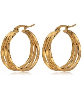 Gold-plated hoop earrings sTO3697