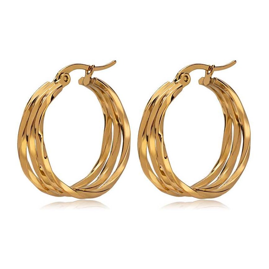 Gold-plated hoop earrings sTO3697
