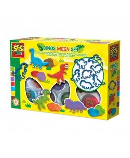 SES Creative Dough - Dinos mega set with cutters Modelinas Multi spalvos