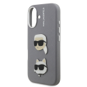 Karl Lagerfeld Grained PU K&CH Heads case for Apple iPhone 16 in gray color Karl Lagerfeld Grained PU K&CH Heads case for Apple iPhone 16 in gray color
