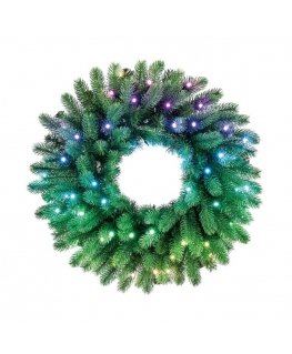 Twinkly eelvalgustusega pärg - 50 RGB LED, regal, 60 cm, roheline kaabel