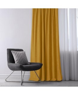 MILANA mustard style classic sheer wave stripe curtain 7 cm chenille 420x300 HOMEDE